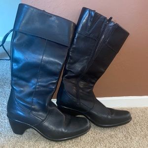 DANSKO black leather chunk heel boots 39 8.5